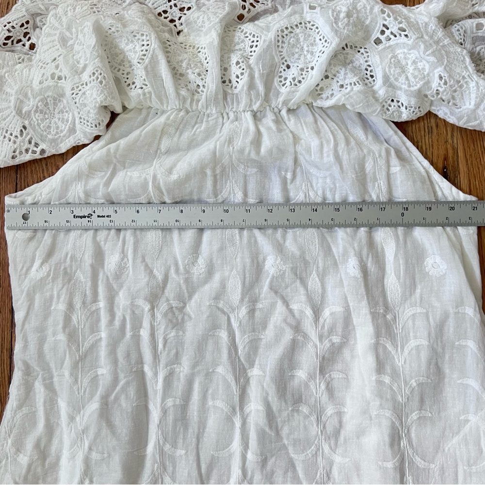 Soft Surroundings Off the Shoulder White Dress XL Lace Cottagecore Boho Bridal - Picture 13 of 13